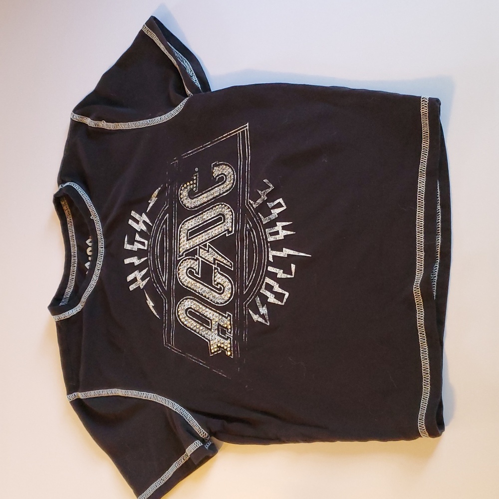 Black Graphic ACDC Kids T-Shirt - Medium